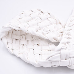Custom Fashion Simplicity Pu Woven Hand-Made Faxu Leather Decoration For Slippers Sandals Women Shoes
