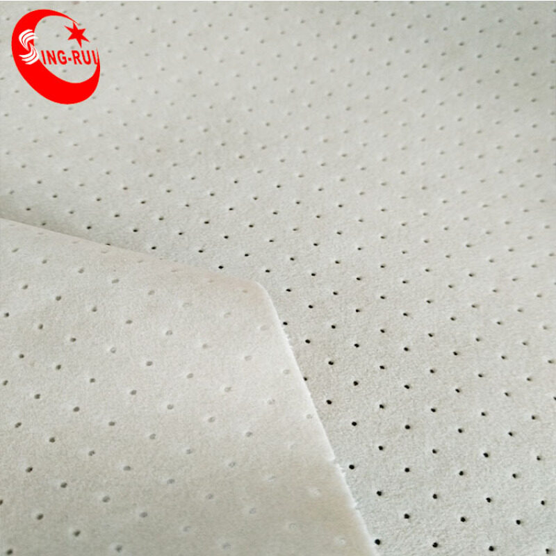 Cuerina Sintetica Para Calzado Punching Pu Flock Synthetic Leather Material For Shoes