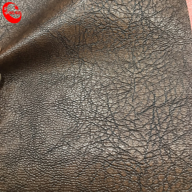 0.8mm PVC with Single Brush Backing for Women Bag Leather