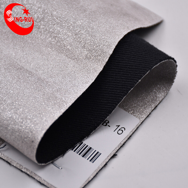 Frosted Feel Metallic Silver Pu Leather Fabric