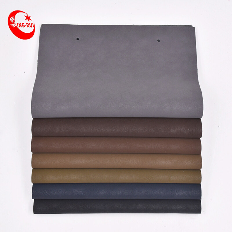 High Quality Suede Brushed Embossed Synthetic Artificial Cotton Imitation cotton velvet Backing PU Leather Fabric for men shoes