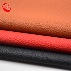 High Quality   glossy Lichee Pattern Synthetic Pu Leather Fabric