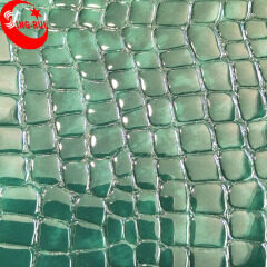 Embossed Pattern and Knitted Backing Technics PU Material Leather Fabric Wholesale