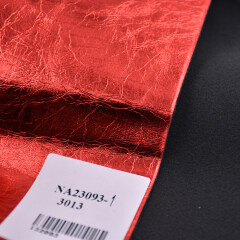 Custom Color Soft Metallic Blasting Nowoven Film Synthetic PU Leather Fabric For Shoes or Bags