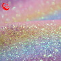 french leather factory Colorful Rainbow rainbow Glitter Decorate Fabric Leather discoloration for shoes