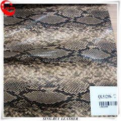 Printed Faux Leather Pattern PU Fabric Embossed Snake Skin Leather