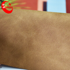 Tanned Imitation Cow Nubuck PU Vegan Artificial Leather for shoe for bag