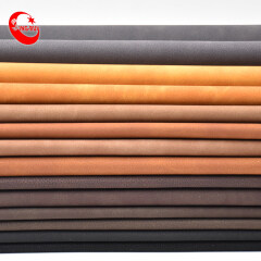 Leather Factory PU Micro Fiber Leather Stock Lot With Lychee Pattern