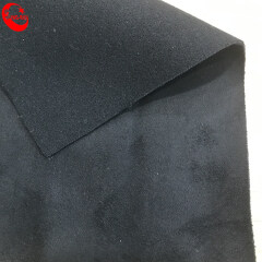 Black Pu Artificial Leather Suede Fabric For Shoes