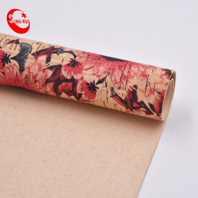 Popular Hot Design Customize Pattern Portugal Natural Printed Flower Cork Fabric No Harmful To Human Body