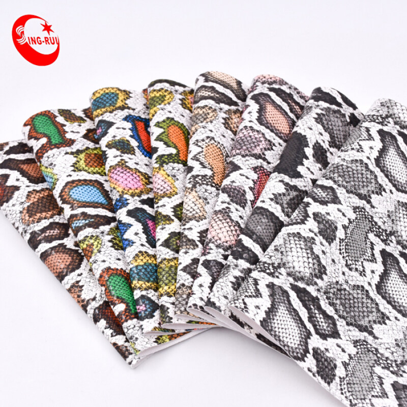 Artificial PU Snake Skin Leather Manufacturer for shoes