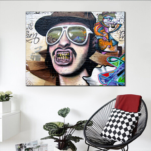 Oil Painting Wall Art Rock Graffiti Multicultural Abstract Figure Painting Home Decoration Spray Painting