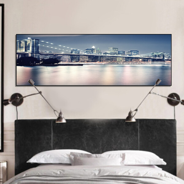 High Quality HD City Landscape Night Picture Modern Home Decor Canvas Print Painting For Living Room