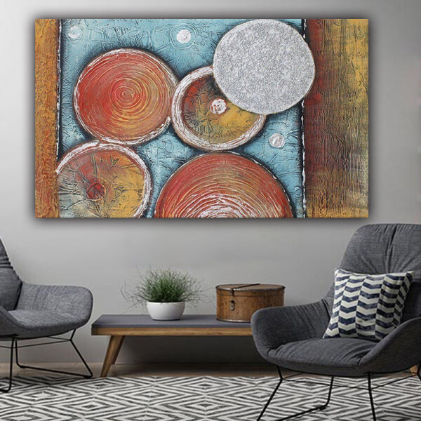 Hot Design Colorful Abstract oil painting Gallery handmade canvas wall art for home decoration