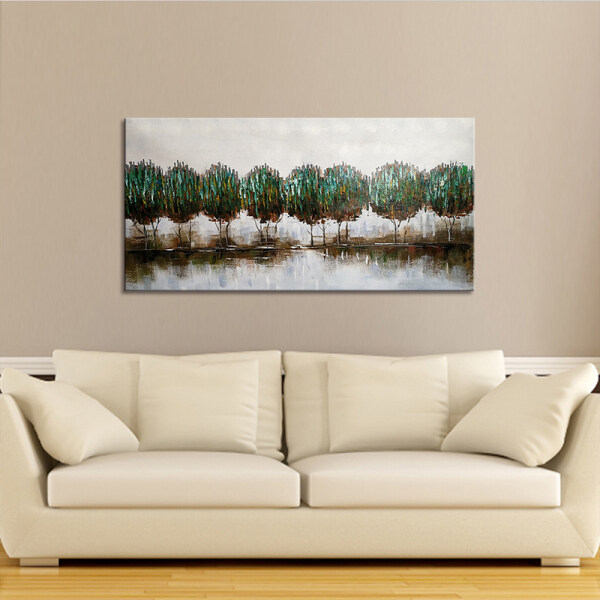 Home Decor Hand Made oil painting Natural scenery, woods green