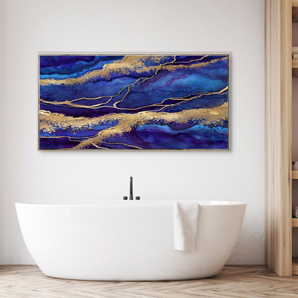 Factory custom OEM blue color living room bedroom decoration painting printing canvas painting