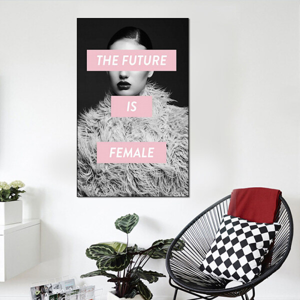 Custom Personal Single Panel Big Size The Future is Female Women Poster Painting Modern Home Decor Canvas Oil Painting