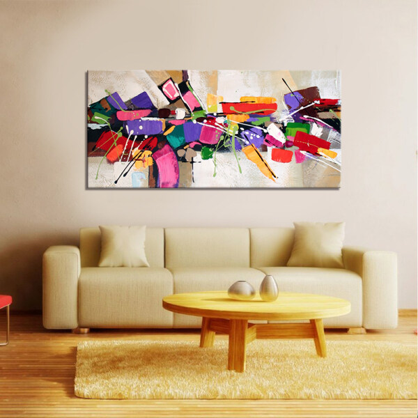 Latest product splash art painting handmade oil painting living room decor