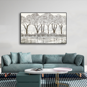 Custom Sliver Tree Painting 3D Painting Canvas Wall Art Oil Painting Wall Pictures Hand Painted Wall Art for Living Room