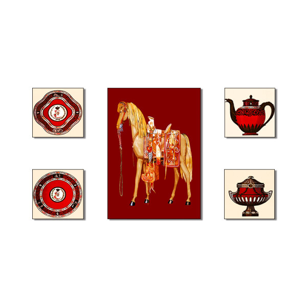 European Thangka style horse art giclees print for sale Modern animal print art wall home Christmas decoration nordic home decor