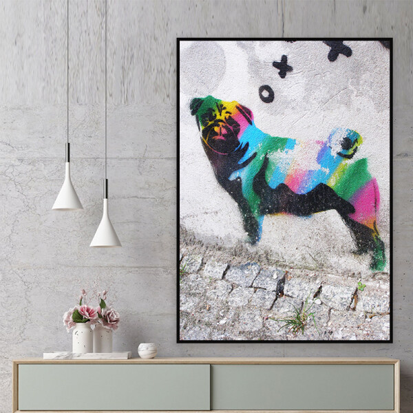 Art custom painting color animal dog picture home hotel decoration printing canvas painting