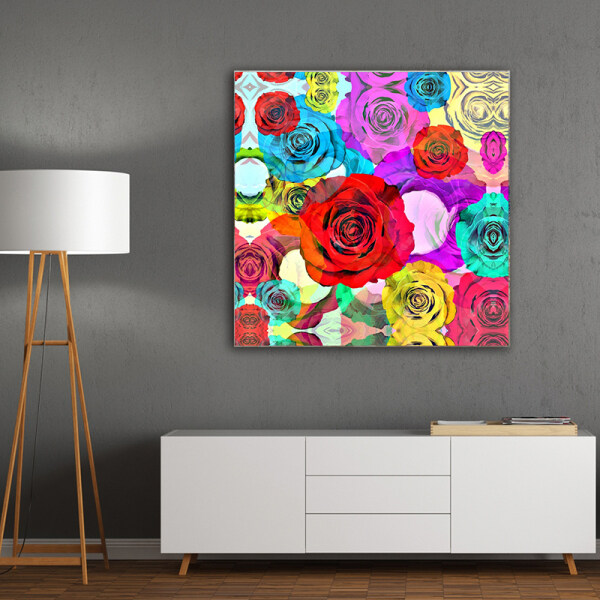Hot sale OEM oil painting color rose picture home hotel decoration printing canvas oil painting