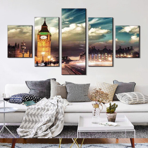 5 panels Giclee Beacon Canvas Wall Art Canvas Painting Custom Wall Paintings Art Work Painting  Living Room Wall Decoration