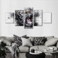 Wholesale 5 panels Tiger painting canvas Modern abstract Animal art paintings For living room office christmas decoration