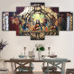 Abstract Frameless Jesus Dinner 5 Canvas Wall Art Combination Painting Home Decoration Oil Painting