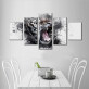 Wholesale 5 panels Tiger painting canvas Modern abstract Animal art paintings For living room office christmas decoration