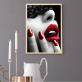 Custom Canvas Wall Art 5D Diy Crystal Homfun Diamond Painting Set Woman Red Lip Diamond Paint by number for Amazon
