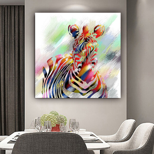 Art custom design abstract color zebra photo picture print canvas painting original product
