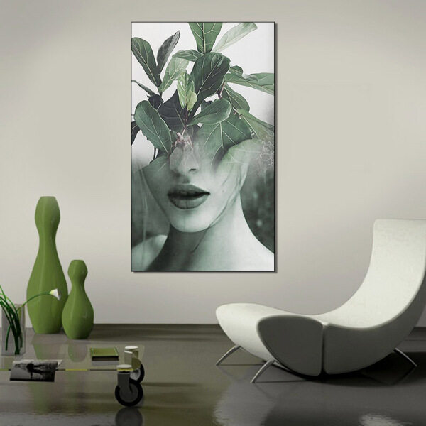 wall decor Nordic Decoration Modern Naked Leaf Girl Wall Art Canvas Painting Print Poster nordic home decor