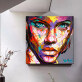 Abstract Female Portrait Graffiti Art Wall Painting Canvas Living Room Home Decoration Oil Painting