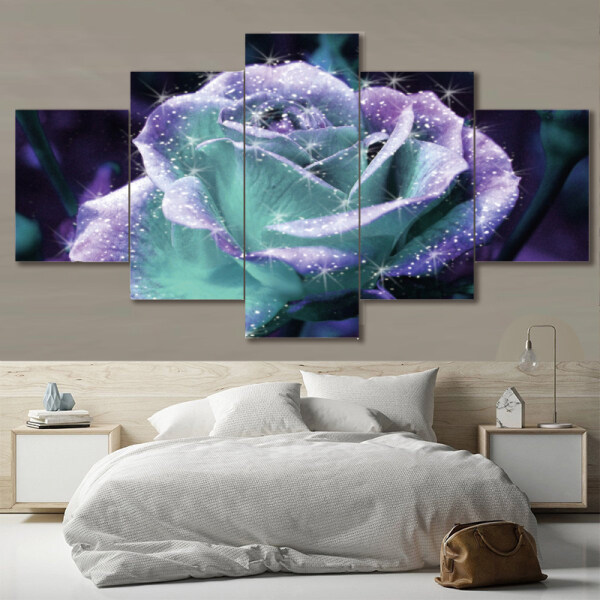 5PCS/Set  Flower Art Print  Canvas Painting Wall Picture Home Decoration Choose Color And Size No Frame