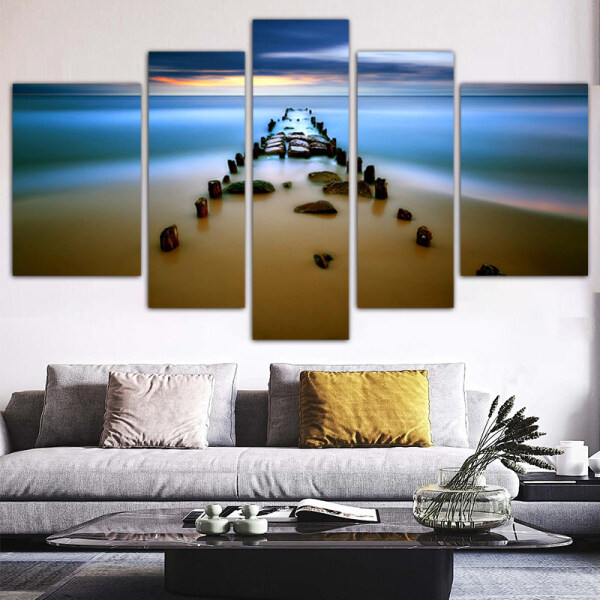 Hotel interior designs nature sea scenery oil painting digital printed canvas paintings for sale