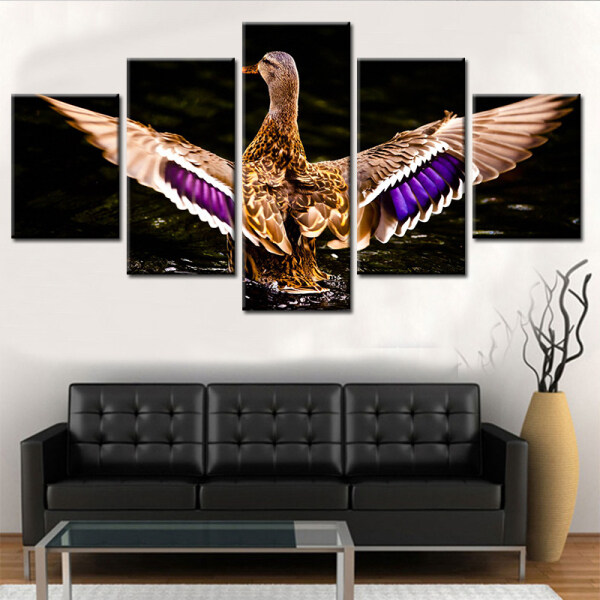 5 panels duck  Beacon Canvas Wall Art Canvas Painting Custom Wall Paintings Art Work Painting  Living Room Wall Decoration