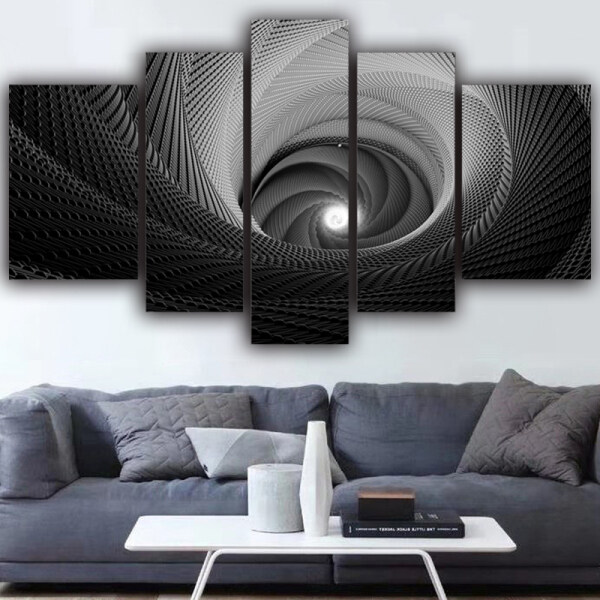 Custom picture black color art oil painting abstract print five piece oil painting modern wall decoration painting