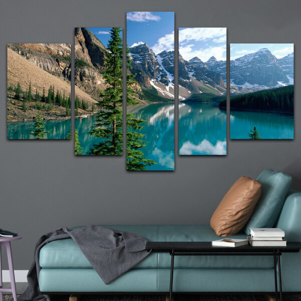 Wholesale 5 Panel Wall Art Custom Picture Landscape Canvas Print Hanging Painting for Living Room Wall Decor