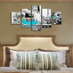 Hot Selling 5 Panel Musical Instruments Art Canvas Painting, Canvas Print Canvas Wall Art Deco Painting