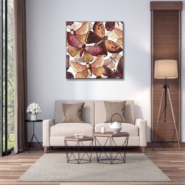 Customized good quality canvas prints fashion painting art moth butterfly canvas oil painting