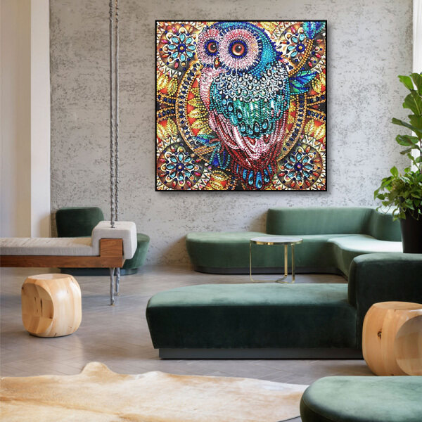 Wholesale 5D diamond painting Diy 5D resin round diamond painting owl animal decorative painting
