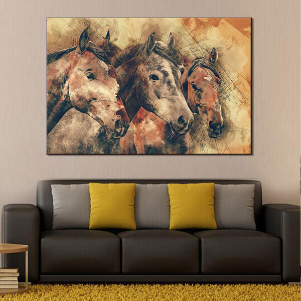 Running Horse Poster Print Animal Nursery Wall Art Canvas Painting Child Picture Nordic Kids Baby Room Decoration