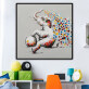 Animal Art Paintings Handmade Bright-coloured Elephant play ball Oil Paintings for Wall Decor