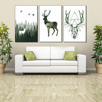 Wholesale Custom multi-panel Deer Framed Paintings New wall art Nordic Canvas Poster for home decor