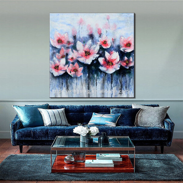 100% Custom Flower painting canvas wall art abstract canvas oil paintings for home decor