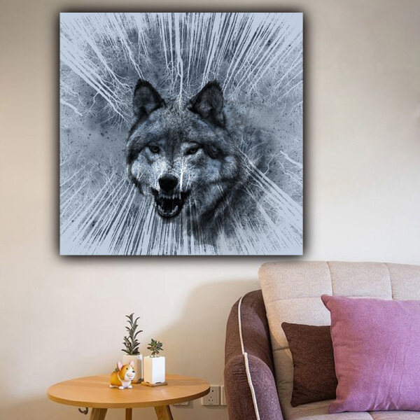 High quality animal wolf picture custom modern wall decoration living room background canvas painting