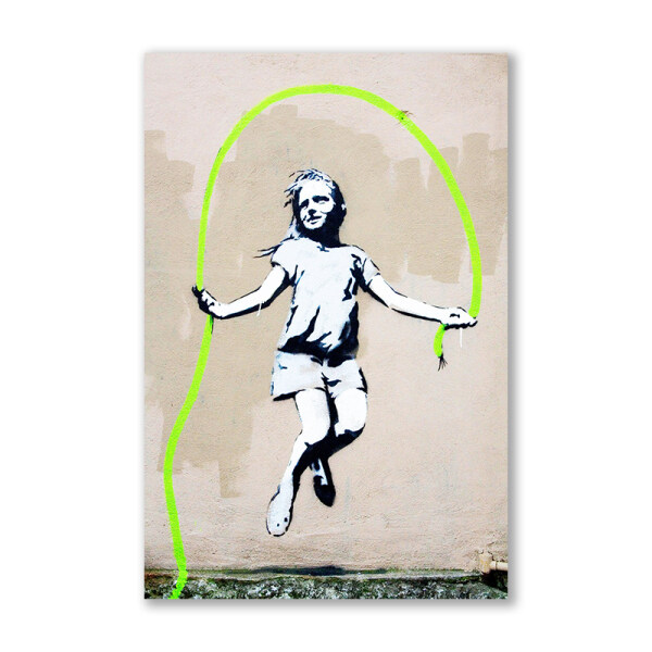 Wholesale custom home hotel decoration kids skipping rope printing canvas modern wall art painting