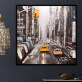 100% Handmade  Texture Oil Painting Streetscape cars on the road Abstract Art Wall Pictures