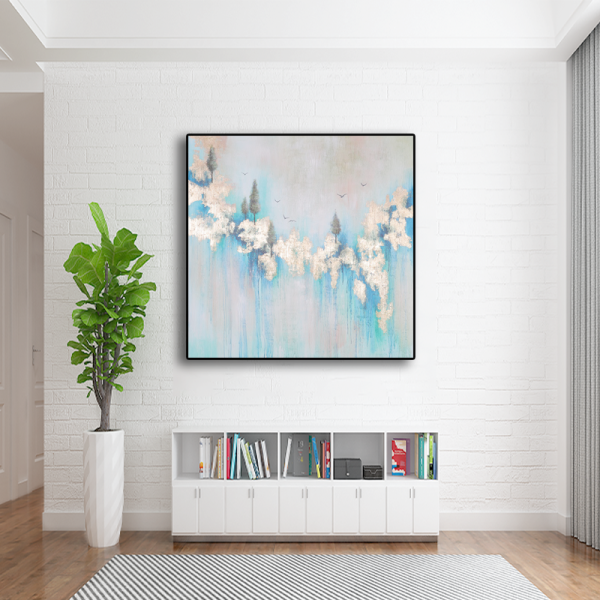 Blue Abstract Painting 3D Painting Canvas Wall Art Oil Painting Wall Pictures Hand Painted Wall Art for Living Room